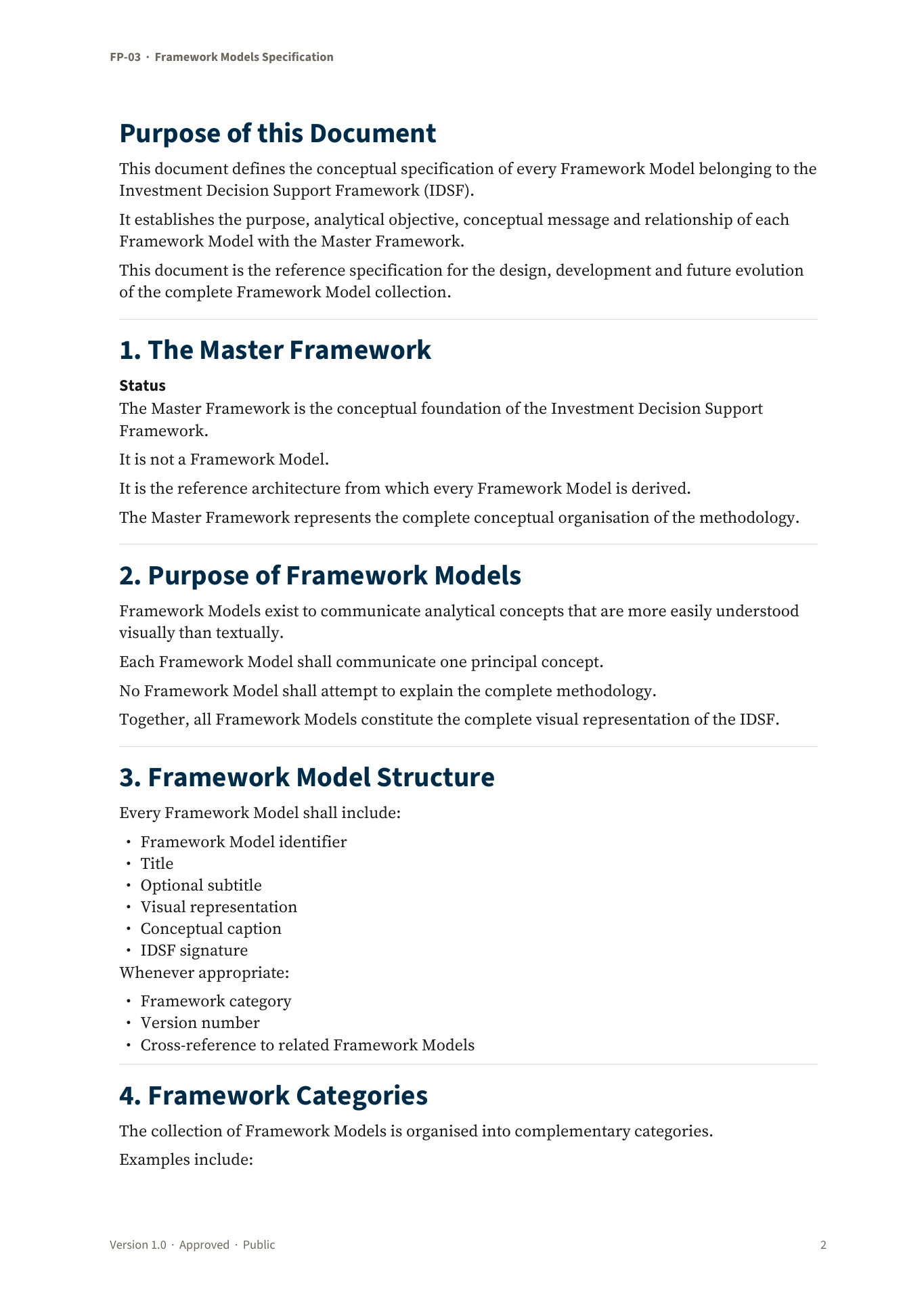 Framework Models Specification — page 2 of 5
