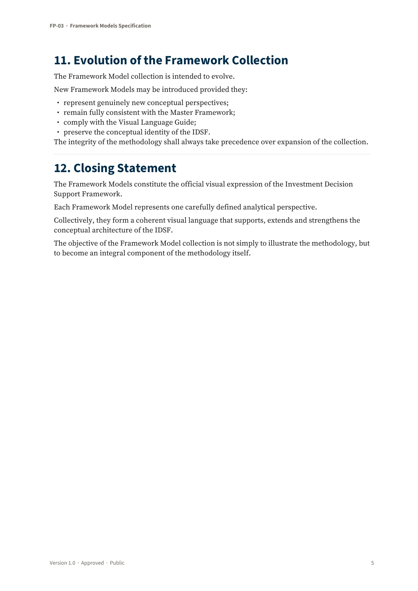 Framework Models Specification — page 5 of 5