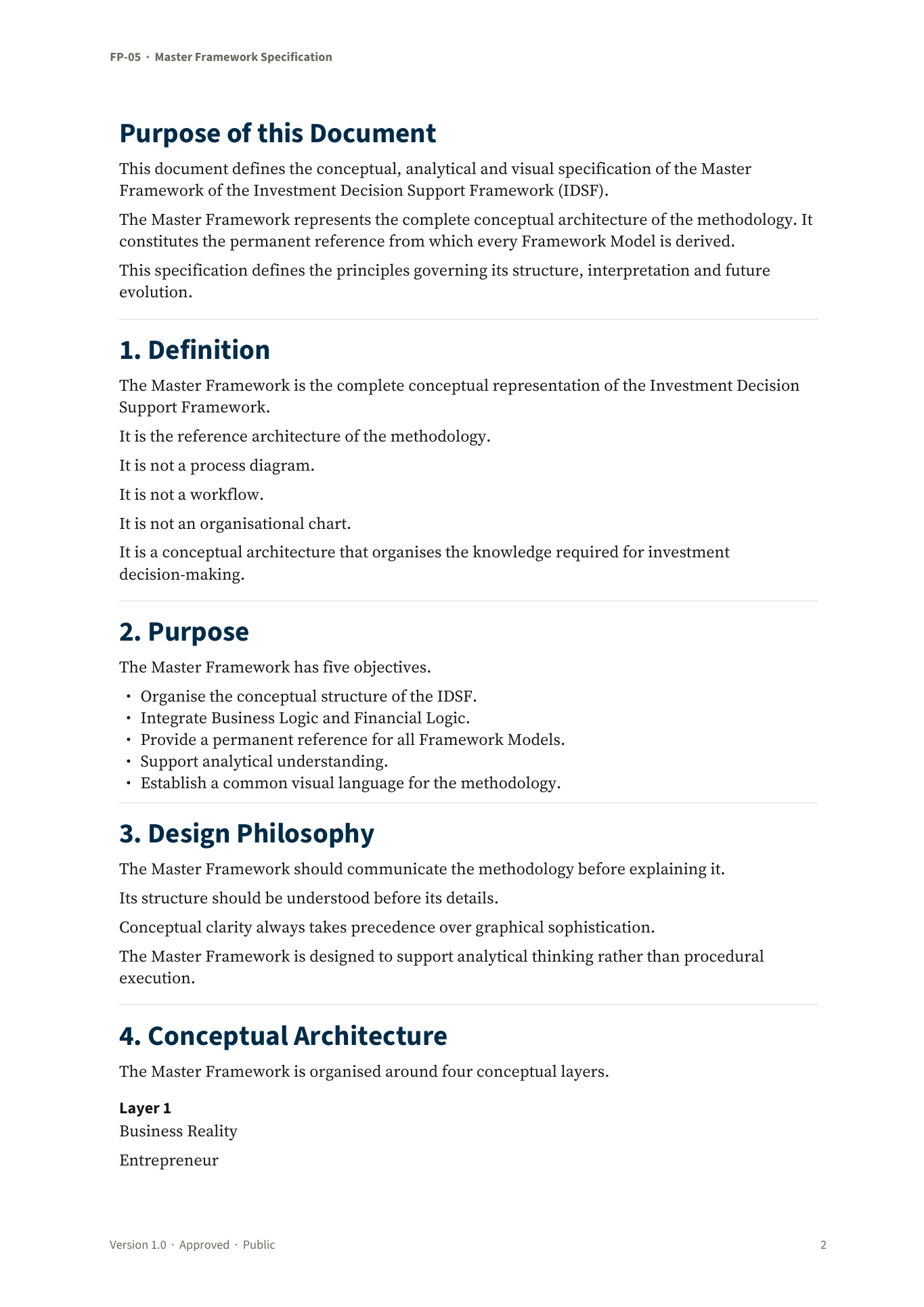 Master Framework Specification — page 2 of 5