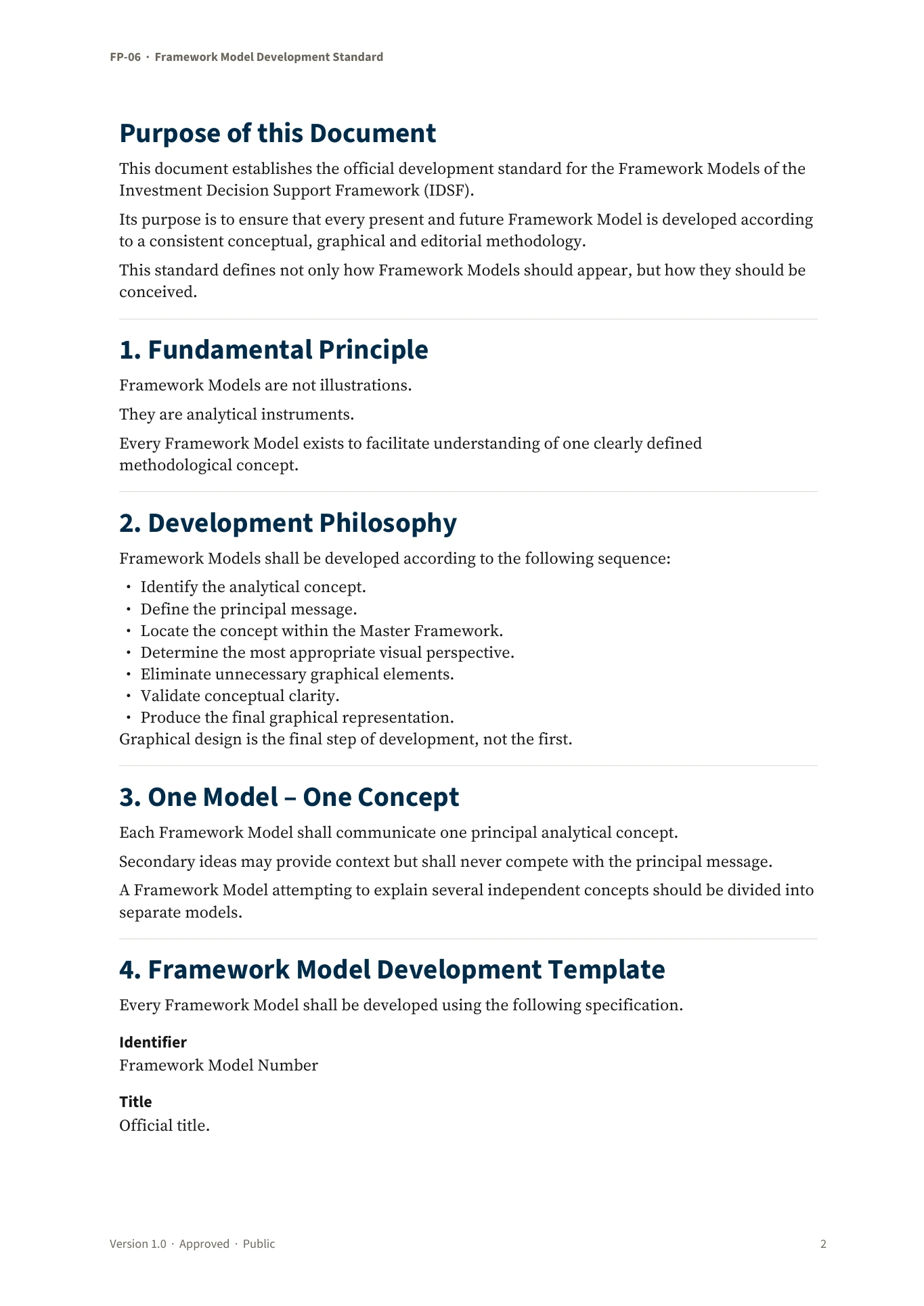 Framework Model Development Standard — page 2 of 5